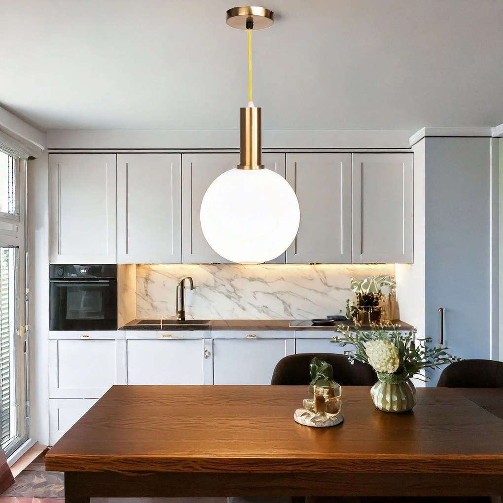 Toolight - závesné stropné svietidlo APP666, biela-zlatá, OSW-04663