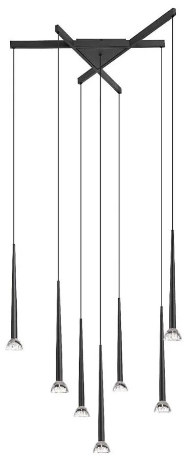 Zuma Line P0603-07C-P7B1 - LED závesný luster na lanku BOSTON 7xLED/6W/230V čierny