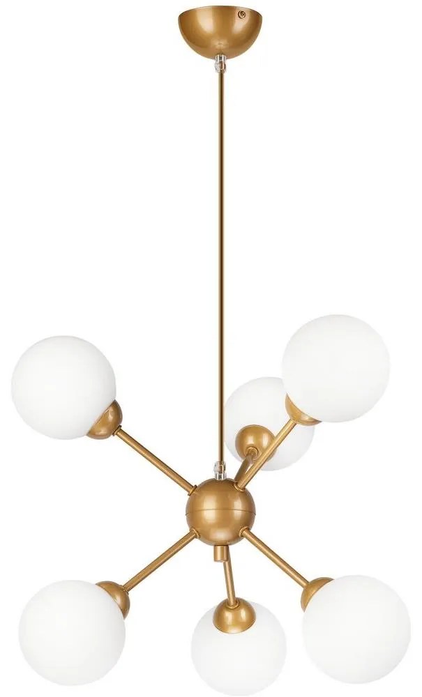 Luster na tyči RUBBY BALL 6xG9/5W/230V zlatá