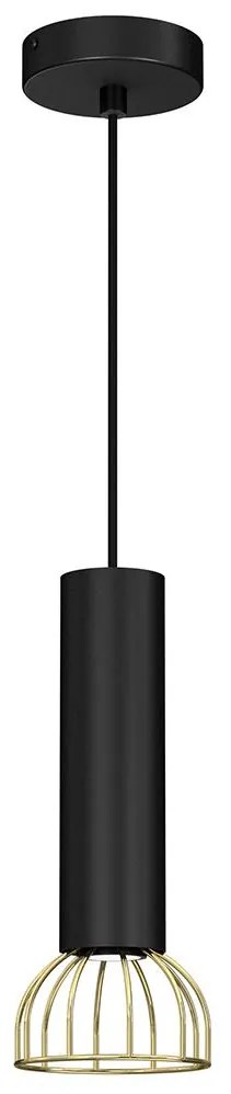 Luster na lanku DANTE 1xGU10/25W/230V čierna/zlatá
