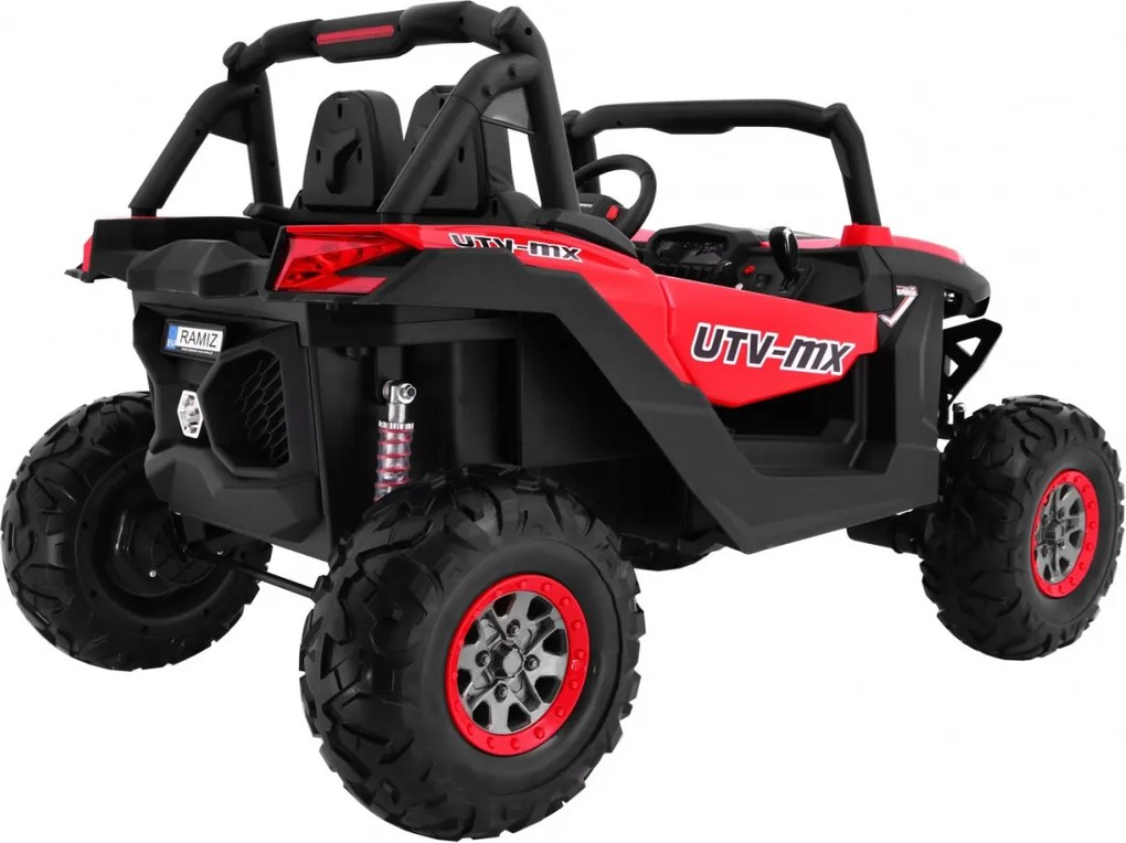 Ramiz Detský kočík SuperStar červený + pohon 4x4 + diaľkové ovládanie + batožinový priestor + MP3 LED + zámok dverí