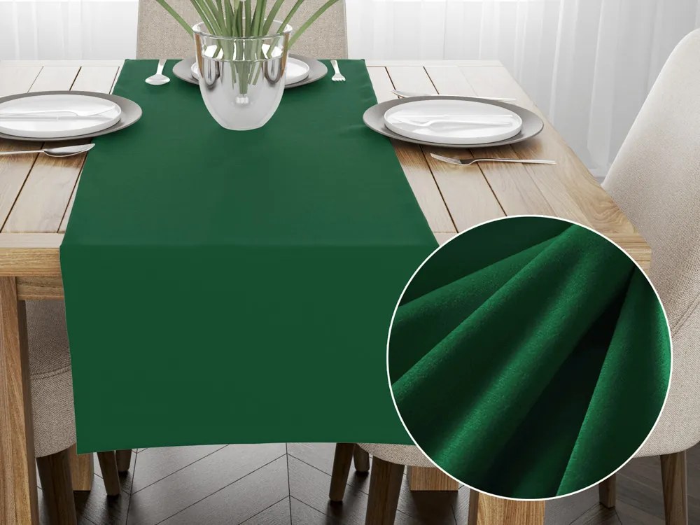 Biante Zamatový behúň na stôl Velvet Prémium SVP-032 Zelený 45x140 cm