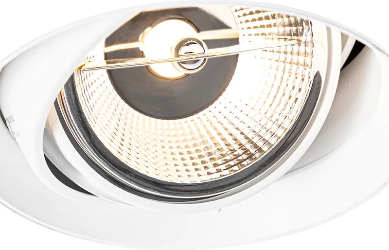 Sada 6 moderných zapustených bodových svetiel biela GU10 AR111 okrúhle bezrámové - Oneon