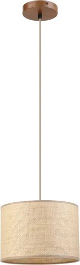 Luster AIDA na lanku 1xE27/15W/230V, priemer 25 cm, dub/rafia