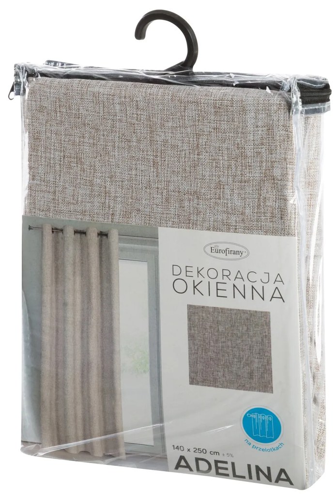 ZÁVES NA KRÚŽKOCH ADELINA 140X250 CM BÉŽOVÁ