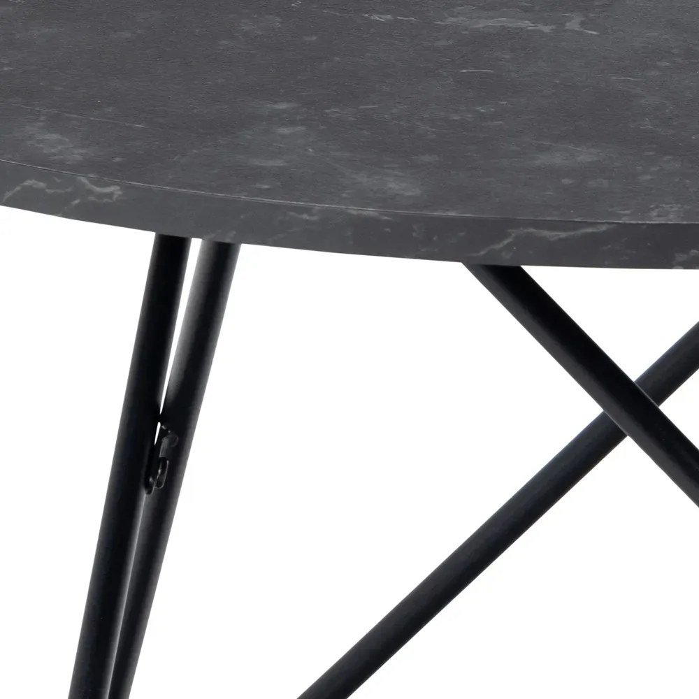 Konferenčný stolík Wyre 80 cm čierny mramor