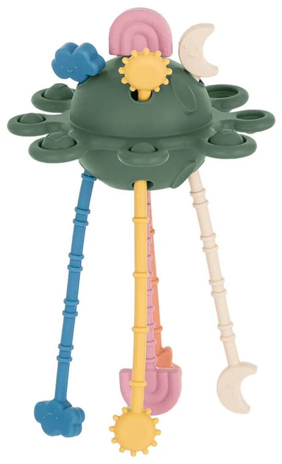 Hračka silikónová senzorická Crazy planet Misty Green 10m+