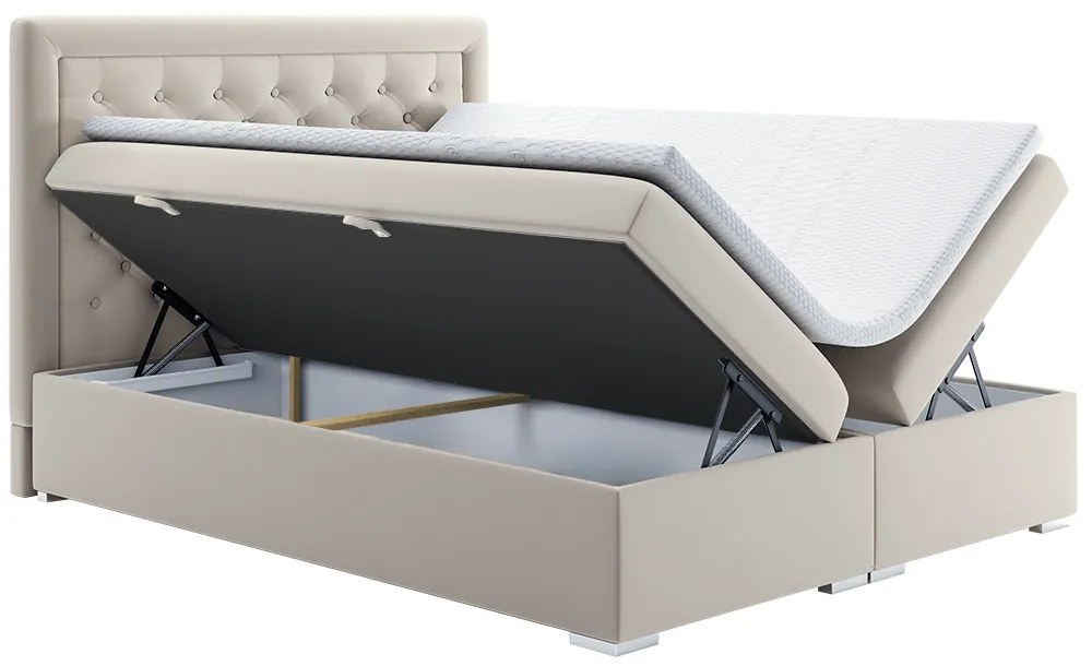 Tempo Kondela Posteľ boxspring, krémová, 180x200, DORMAN