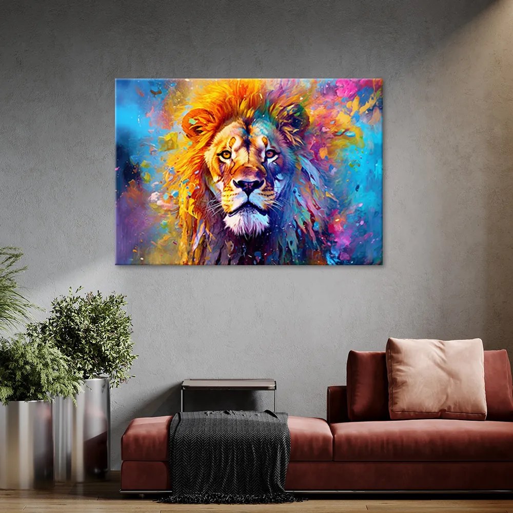 Gario Obraz na plátne Farebný lev Rozmery: 60 x 40 cm