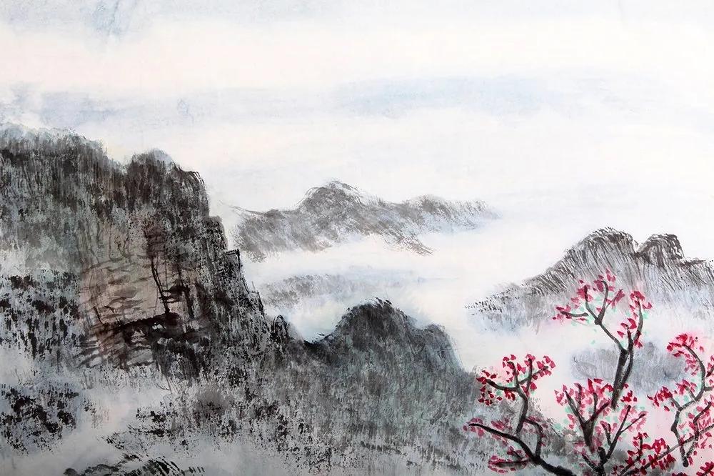 Samolepiaca tapeta tradičná čínska maľba krajiny - 225x150