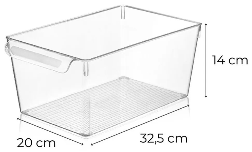 Sada 3 ks Organizér do chladničky 20 x 32,5 x 7 cm 20 × 32,5 × 7 cm