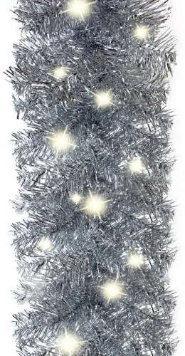 vidaXL Vianočná girlanda s LED svetielkami 10 m strieborná-