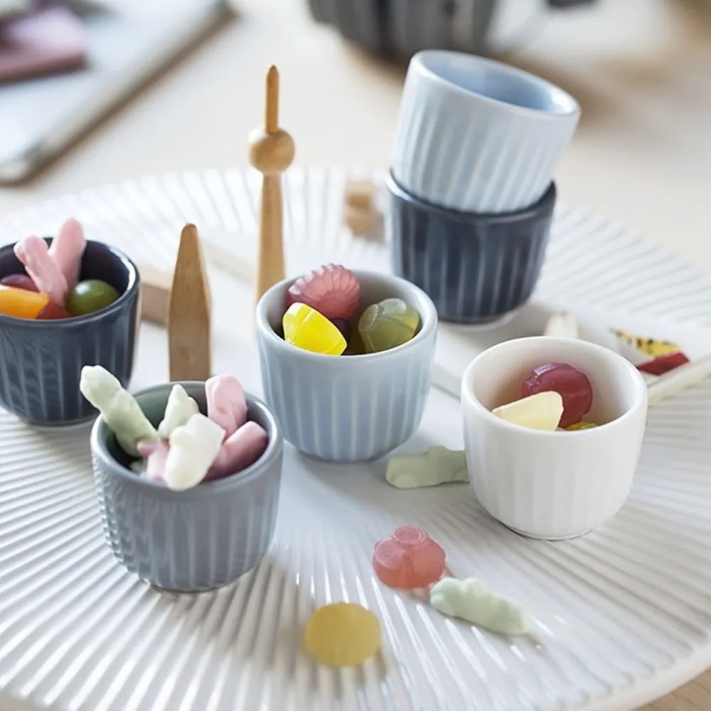 Súprava 2 bielych porcelánových misiek na vajíčka Kähler Design Hammershoi, ⌀ 8 cm