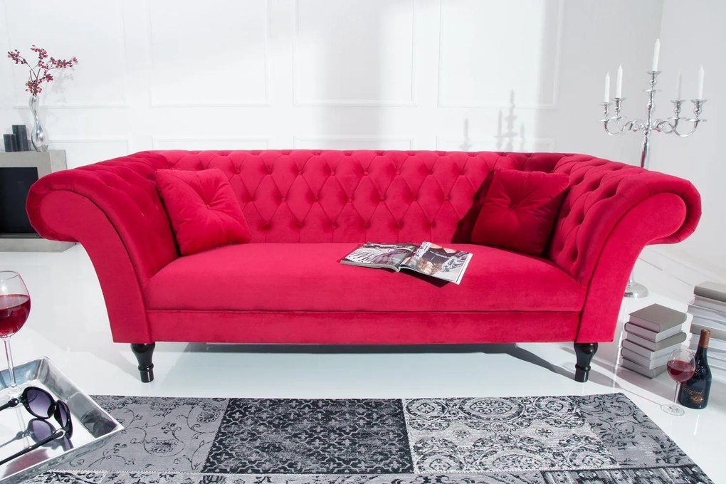 Dizajnová sedačka Rubby 225 cm / červená