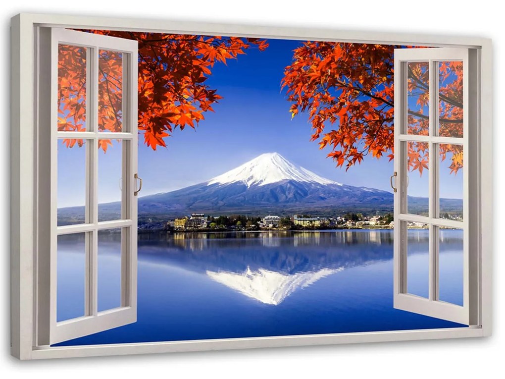 Gario Obraz na plátne Okno - Fuji volcano Rozmery: 100 x 70 cm