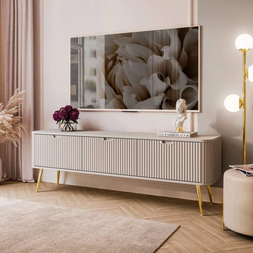 TV stolík CORA II kašmír + zlatá