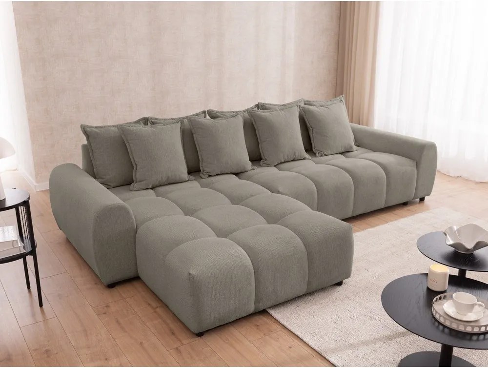 Taupe rohová pohovka (ľavý roh/s leňoškou) Albane – Ropez