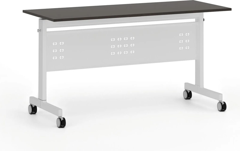 Mobilný stôl PRIMO MOBI, 140x60 cm, biela podnož, wenge