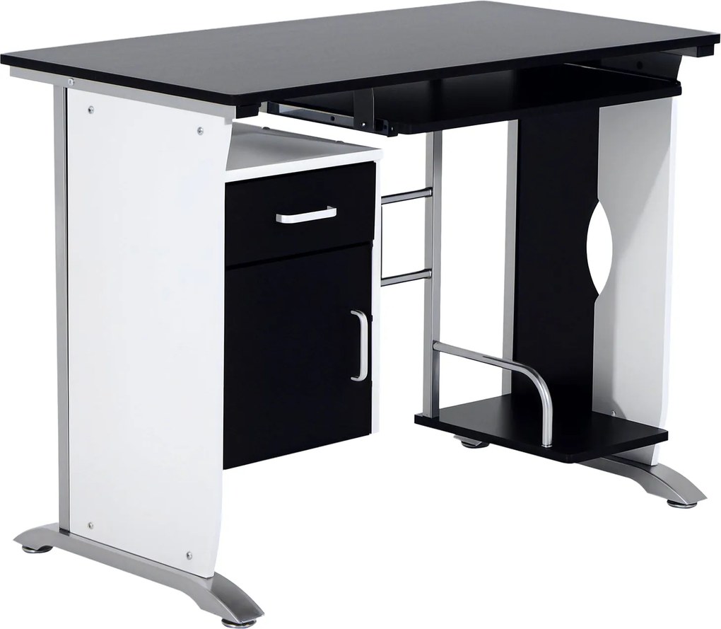 HOMCOM PC Počítačový Stôl Kancelársky Stôl 100x52x75cm Drevený Nábytok | Aosom