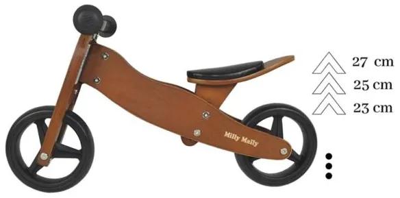 MILLY MALLY Detské multifunkčné odrážadlo bicykel 2v1 Milly Mally JAKE Dark Natural