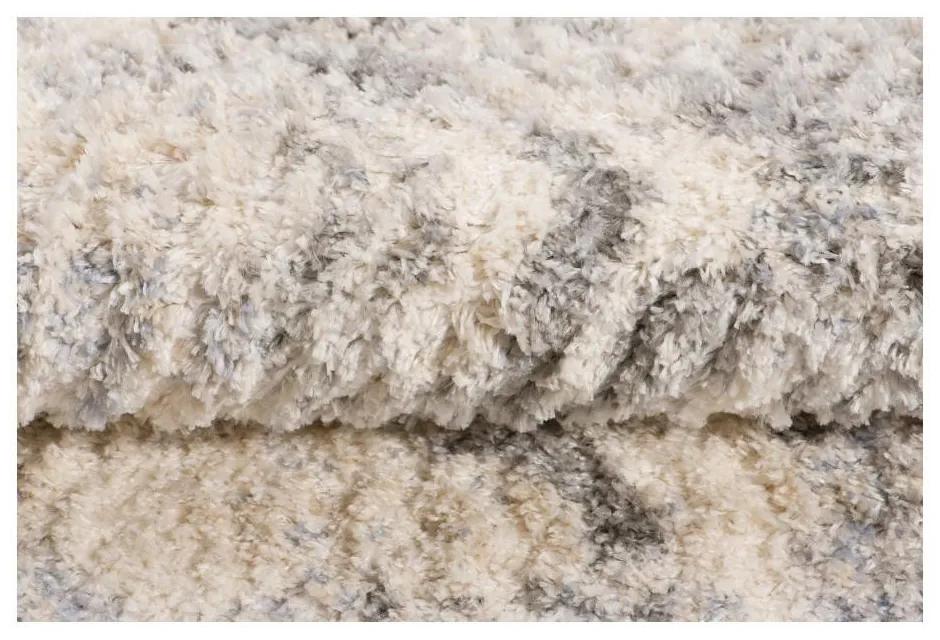 Kusový koberec shaggy Sevgi krémovo sivý 120x170cm