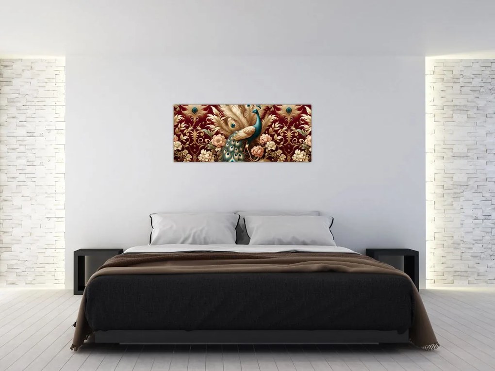 Obraz – Elegantný páv (120x50 cm)