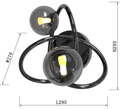 Wofi 4014-205 - LED Nástenné svietidlo NANCY 2xG9/3,5W/230V čierna/chróm