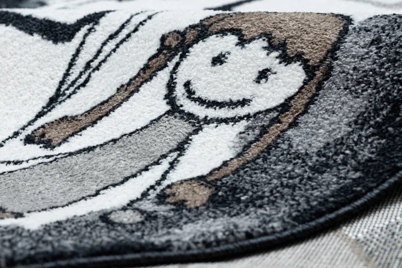 Dywany Łuszczów, Detský kusový koberec Fun Hop black, 140x190, čiernobiela, detská izba