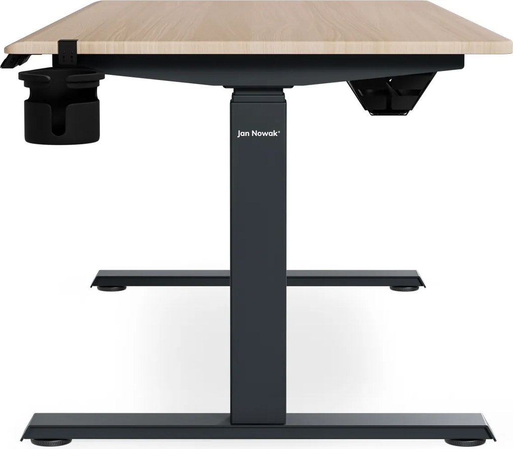 Elektrický stôl s reguláciou výšky ergonomický antracitový/dub sonoma,1400x700 mm: ARIA