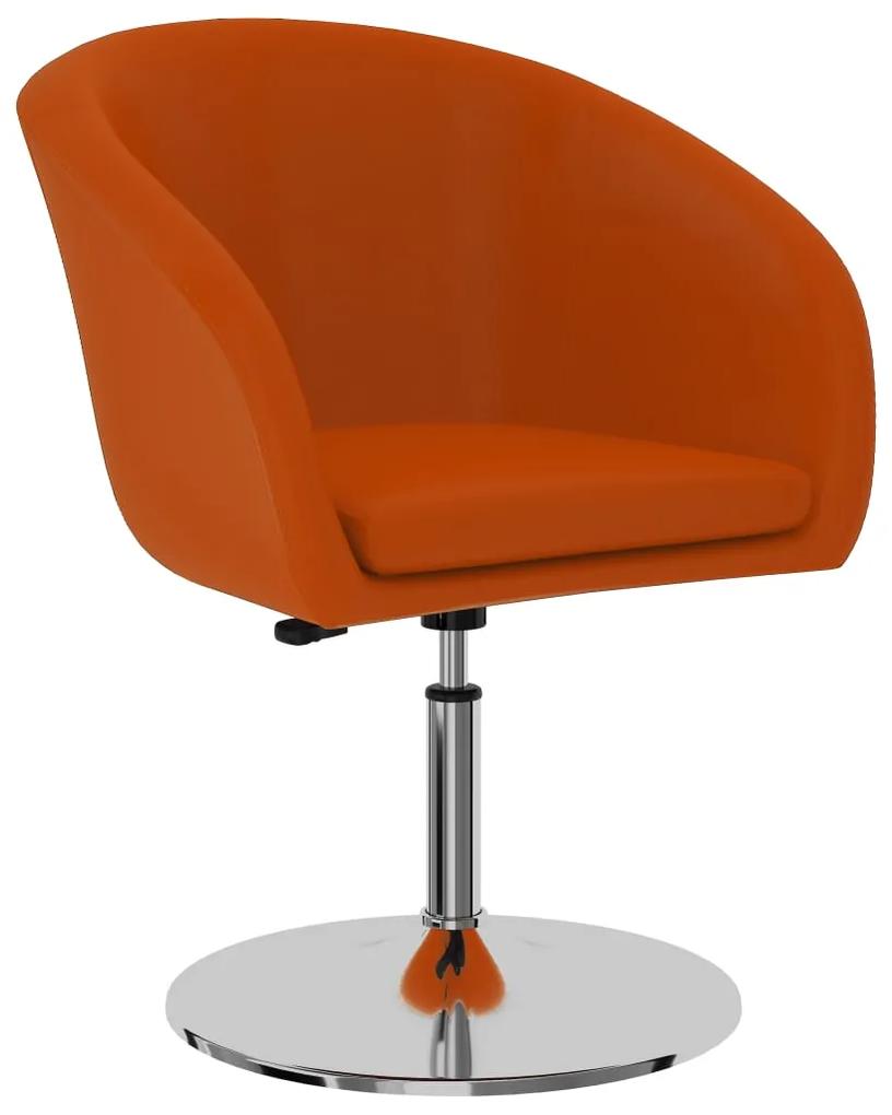vidaXL Jedálenská stolička, oranžová, umelá koža