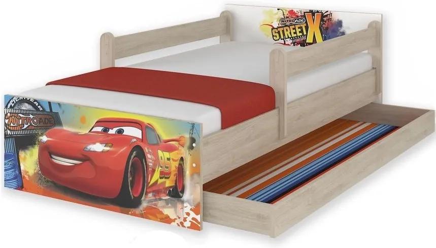 MAXMAX Detská posteľ MAX so zásuvkou Disney - AUTA 180x90 cm 180x90 pre chlapca ÁNO