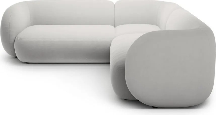 Svetlosivá zamatová rohová pohovka Kate – Micadoni