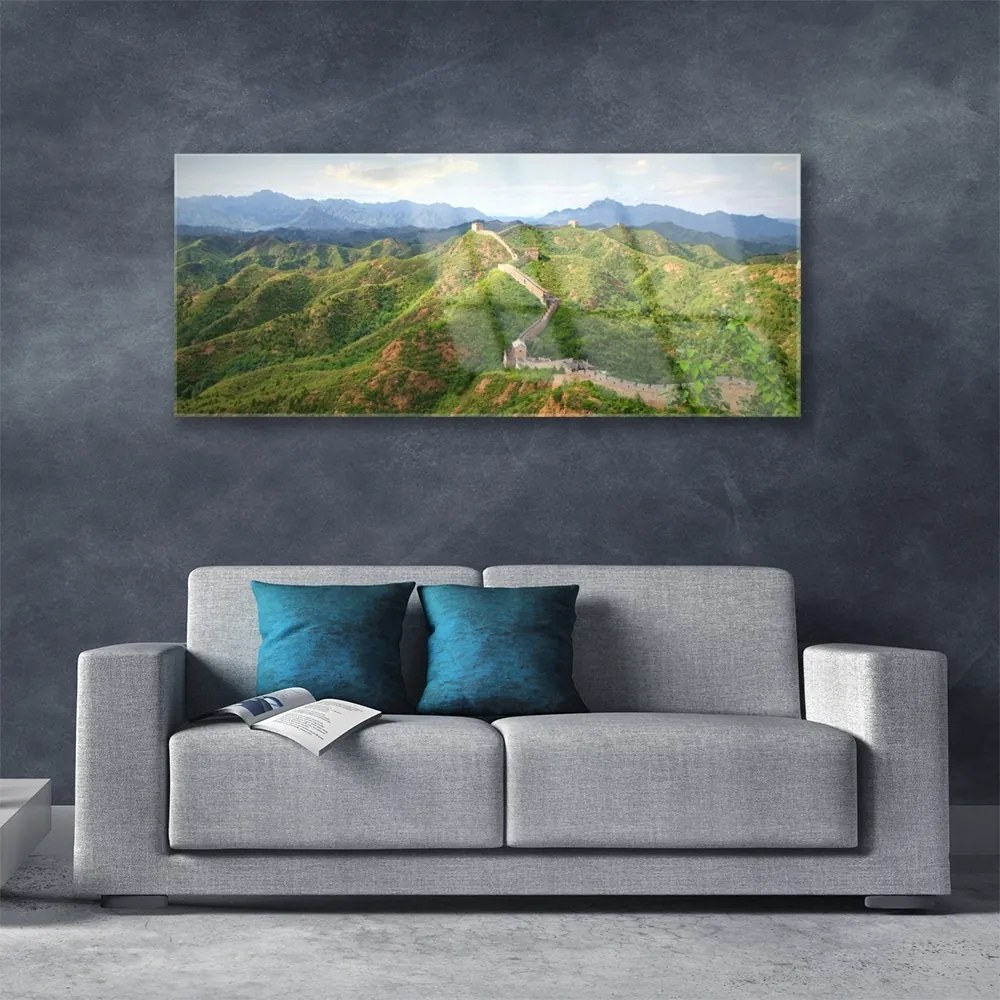 Obraz na akrylátovom skle Veľká múr hora krajina 125x50 cm