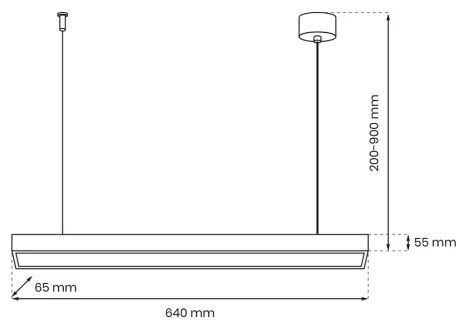 Luster na lanku LUNGO T8 1xG13/9W/230V čierna