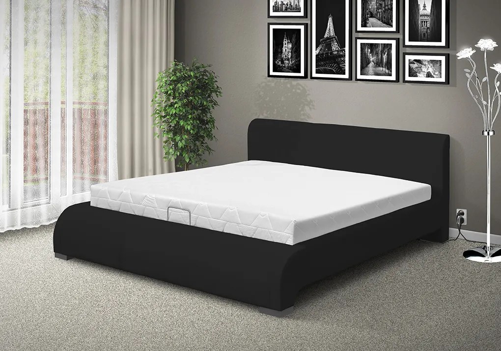 Luxusná posteľ 200x140 cm z eko kože Seina farba čalúnenia: eko koža biela