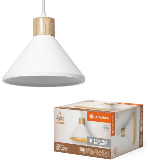 Ledvance - Luster na lanku DECOR PLASTER 1xE27/25W/230V pr. 22 cm sadra biela