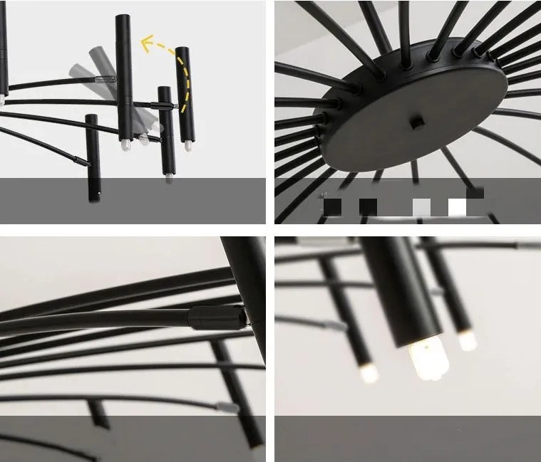 Toolight Toolight, stropná lampa 15xG9 APP1196-15CP, čierna, OSW-40113