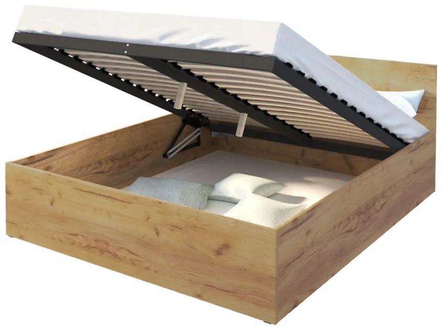 GL Jednolôžková posteľ s úložným priestorom Buster 120x200 - dub craft