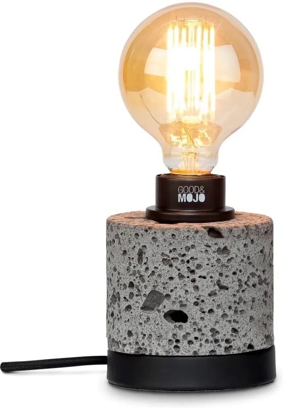 Sivá stolová lampa z lávového kameňa Good&Mojo Galapagos, výška 13 cm