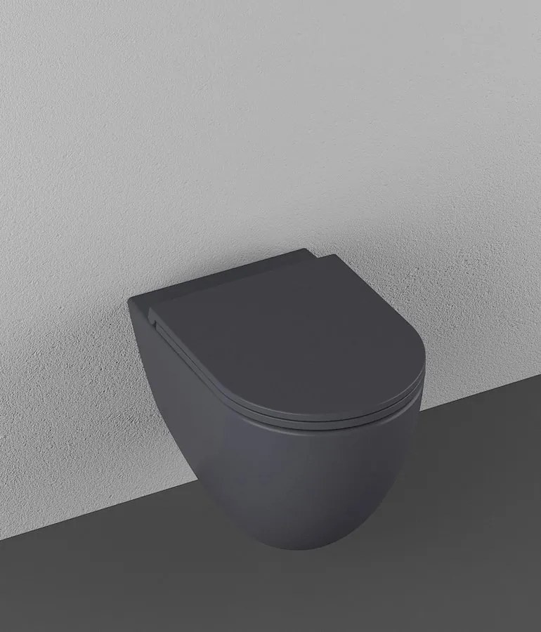 Isvea Isvea, INFINITY závesná WC misa, Rimless, 36,5x53cm, antracit, 10NF02004-2C