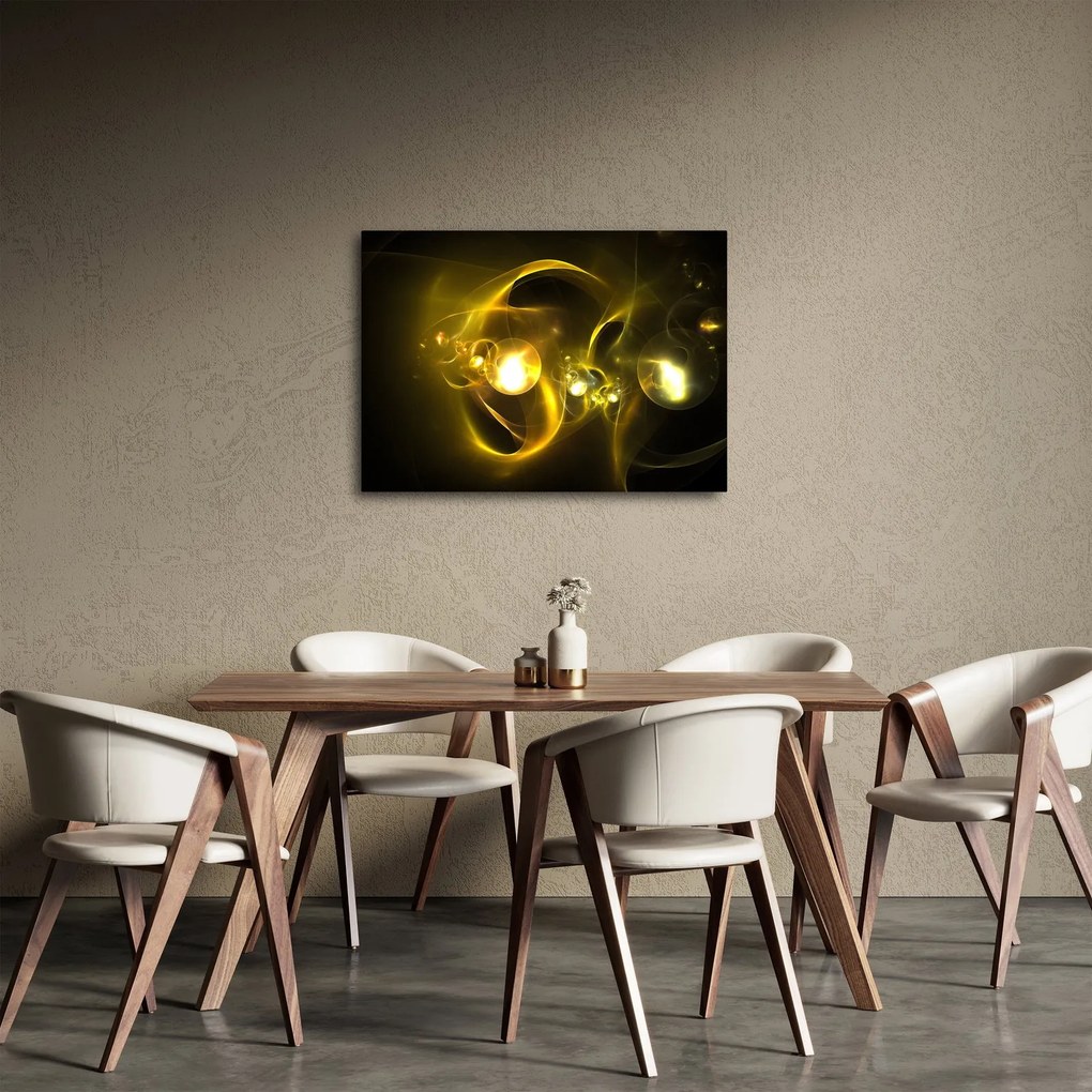 Abstraktný obraz žltých gulí (70x50 cm)