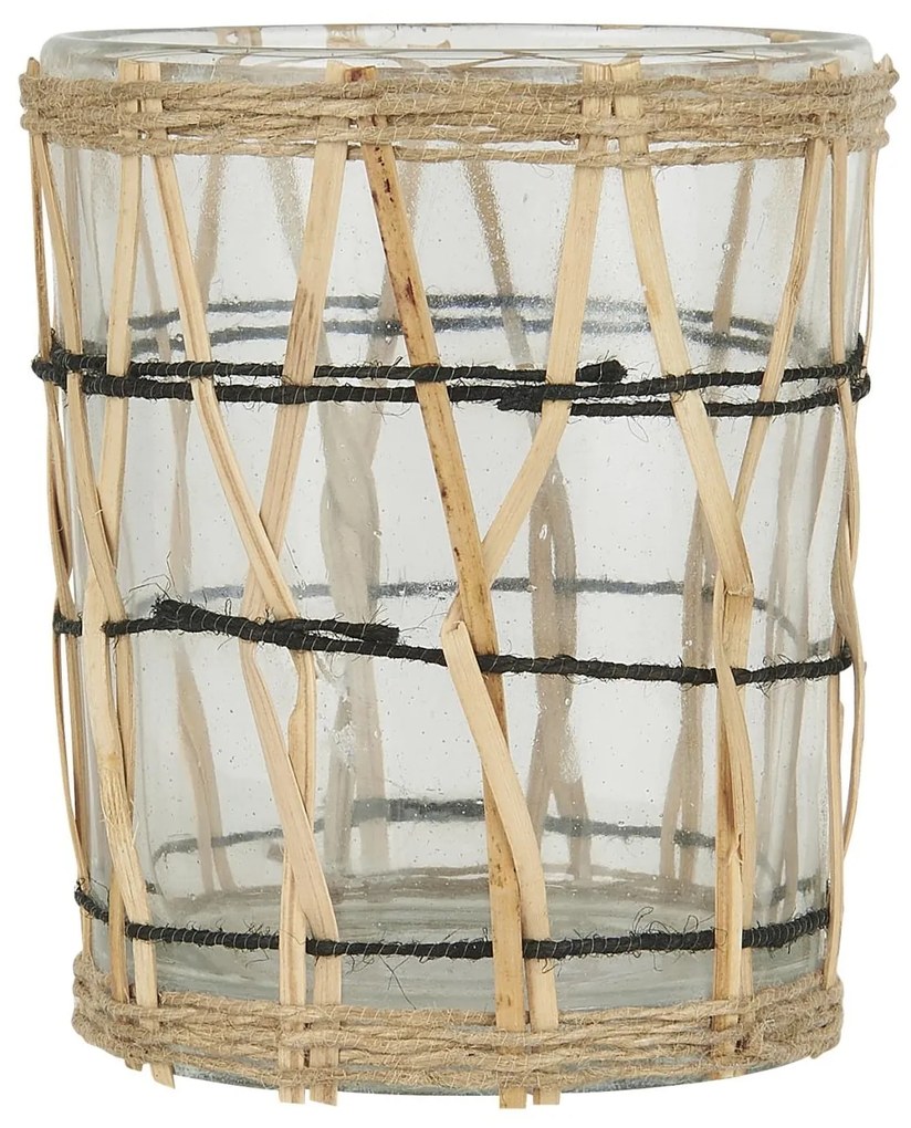 IB LAURSEN Sklenený svietnik Bamboo Braid 9,7 cm