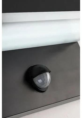 Rabalux 77115 vonkajšie nástenné LED svietidlo Zaragoza, so senzorom, 9W, IP54, čierna