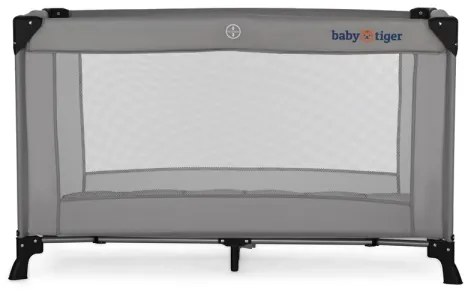 KINDERKRAFT - Cestovná postieľka Baby Tiger VIKI šedá
