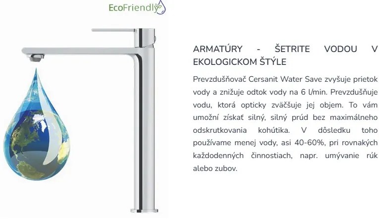 Cersanit Virgo, vysoká umývadlová batéria, čierna matná, S951-590