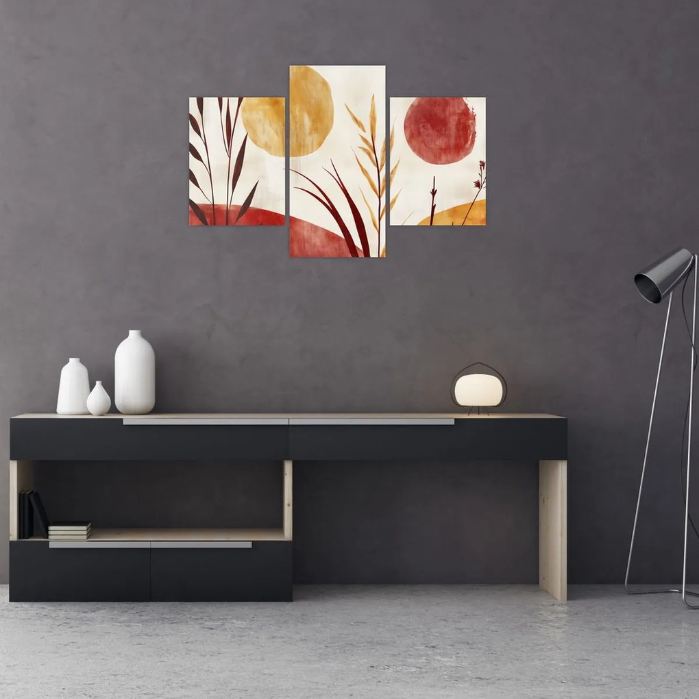 Obraz - Rastliny a kruhy (90x60 cm)