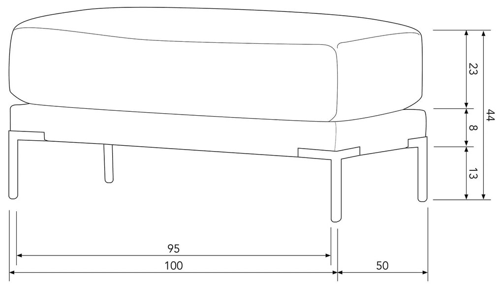 Modulový puf lupoco 50 cm čierny MUZZA