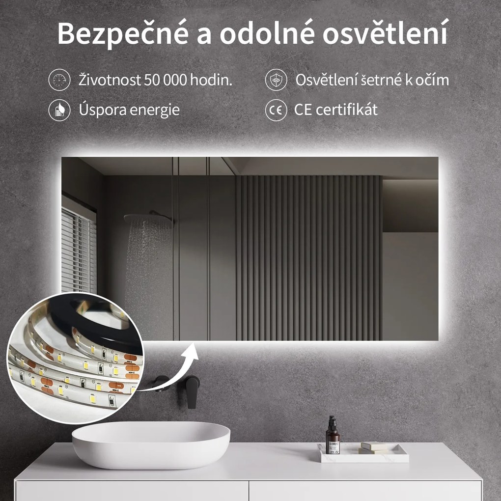 CERANO - Kúpeľňové LED zrkadlo Fiore - 50x70 cm, CER-CER-476711