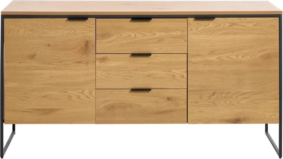 Komoda v dekore duba v prírodnej farbe 155x81x45 cm Cesura – Unique Furniture