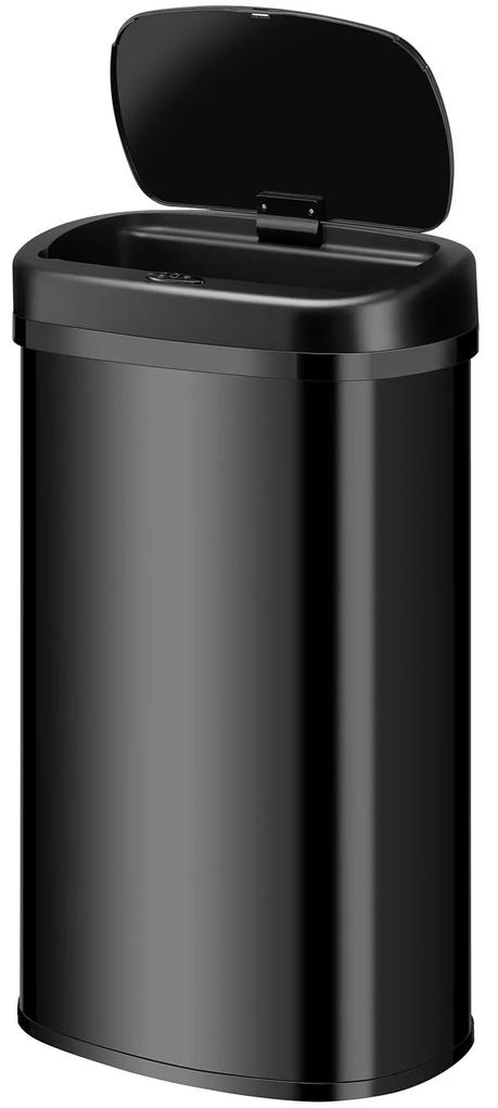 Juskys Štvorcový odpadkový kôš so senzorom - 60 L - čierny